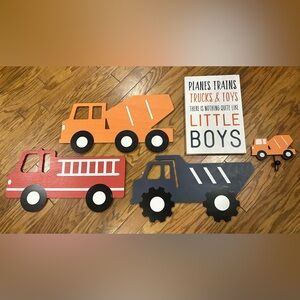 Construction Vehicle Wall Decor Set for Kids
